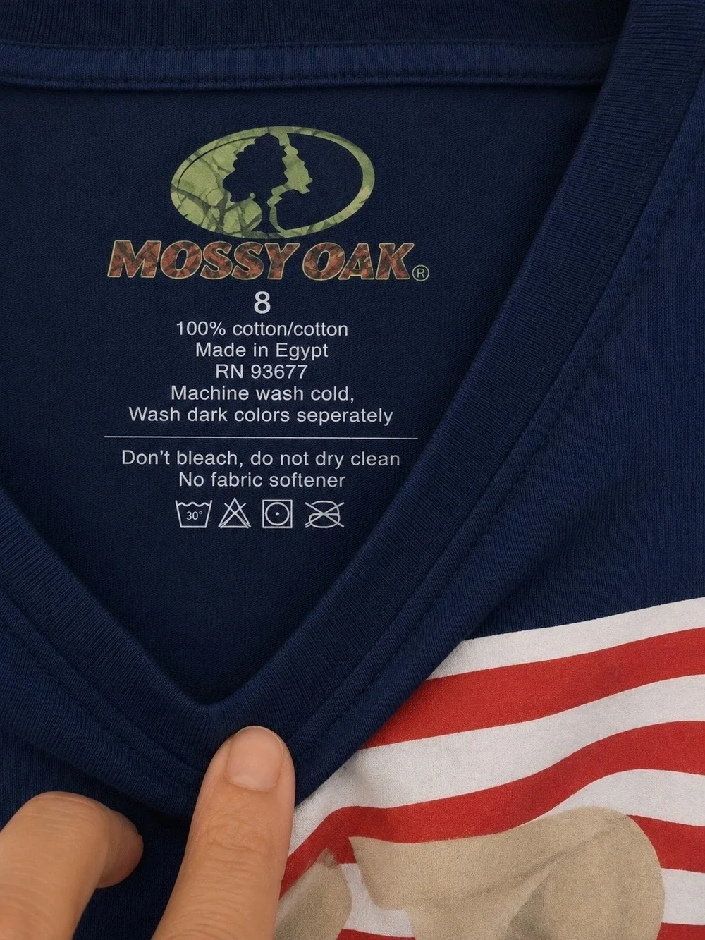 Mossy Oak Navy T-Shirt Red White Stripe